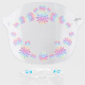Rainbow Glitter Daisies Cute Fun Face Shield (Front w/Glasses)