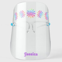 Rainbow Glitter Daisies Halo Personalized Face Shield
