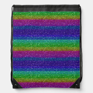Rainbow Glitter Drawstring Backpack