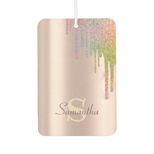 Rainbow Glitter Drips  Air Freshener (Front)