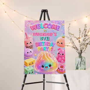 Rainbow Glitter Dumpling Squishies Birthday Party Foam Board