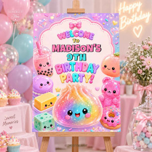 Rainbow Glitter Dumpling Squishy Birthday Welcome Foam Board