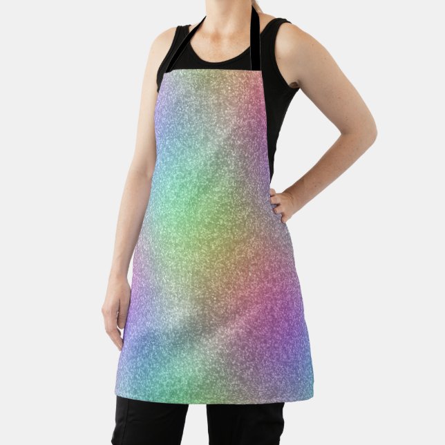 Rainbow Glitter Effect Apron (Insitu)