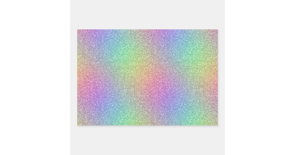 Metallic Iridescent Rainbow Pink Aqua Purple Girly Wrapping Paper