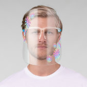 Rainbow Glitter Flowers Cute Girly Face Shield (Insitu)