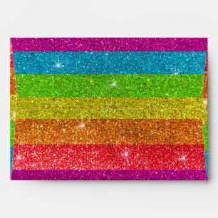 Rainbow Glitter Gay Pride Coming Out Party Envelope