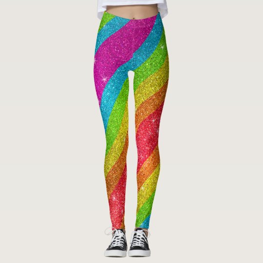 Rainbow Glitter Gay Pride Flag LGBTQ Sparkles Leggings | Zazzle.com