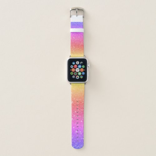 Rainbow Glitter Glam Sparkle Girly Apple Watch Band