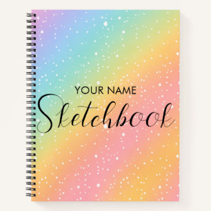 Rainbow Glitter Gradient Kids Sketchbook Notebook