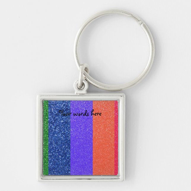 Rainbow glitter keychain (Front)