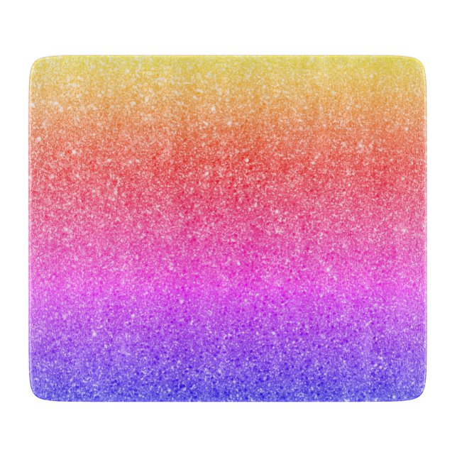 Rainbow Glitter Kitchen Cutting Board (Front)
