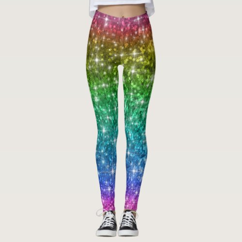 Rainbow Glitter Leggings