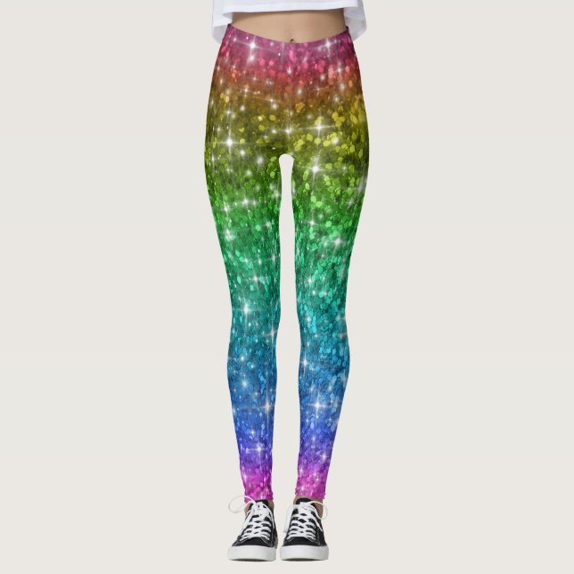 Rainbow Glitter Leggings (Front)