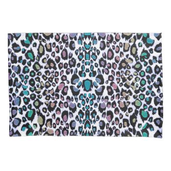 Rainbow Glitter Leopard Print Pillowcase Pair by hashtagawesomesauce at Zazzle