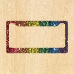 Rainbow Glitter Look License Plate Frame<br><div class="desc">This design may be personalized in the area provided by changing the photo and/or text. Or it can be customized by choosing the click to customize further option and delete or change the color, the background, add text, change the text color or style, or delete the text for an image...</div>