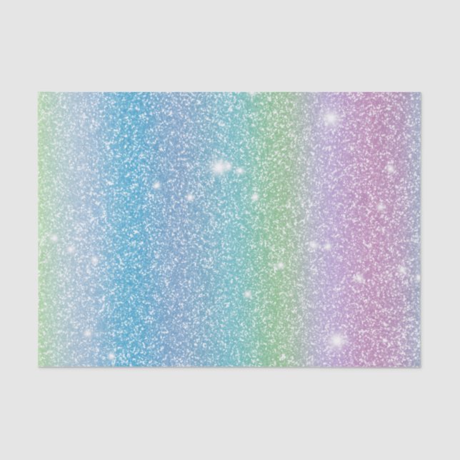 Rainbow Glitter Look Pastels  Tissue Paper (Front)