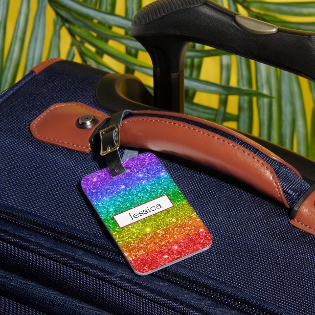 Rainbow Glitter  Luggage Tag (Front Insitu 1)