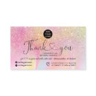 Rainbow glitter marble logo order thank you