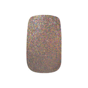 rainbow glitter minx nail art
