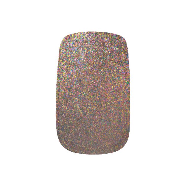 rainbow glitter minx nail art (Left Thumb)