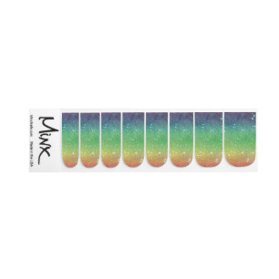 Rainbow Glitter Minx Nail Art