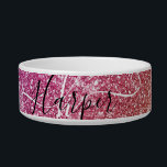 Rainbow Glitter Monogram Name Bowl<br><div class="desc">Add a splash of color to your pet bowl featuring glitter rainbow with monogram and script name. Personalize with your name, monogram, initial or text. You can change text color and font style using the customize it further option. Please note, glitter is as printed effect and not physical glitter pieces....</div>