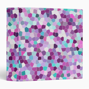 Rainbow Glitter Mosaic No. 01 3 Ring Binder