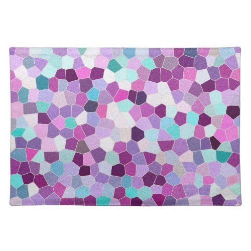 Rainbow Glitter Mosaic No 01 Cloth Placemat