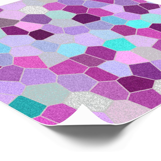 Rainbow Glitter Mosaic No. 01 Temporary Tattoos (Angled)