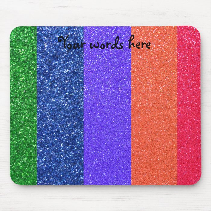 Rainbow glitter mouse pad