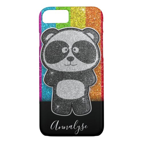 Rainbow Glitter Panda Gay Pride Flag LGBT Sparkles iPhone 87 Case