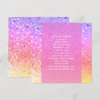 Rainbow Glitter: Party Invitation
