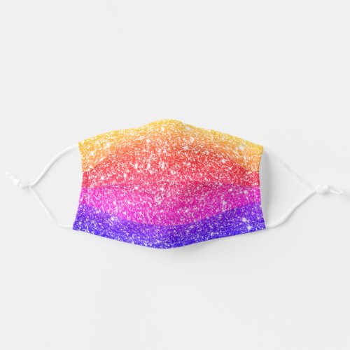 rainbow glitter pattern adult cloth face mask