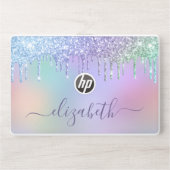 Rainbow Glitter Personalized HP Laptop Skin (Front)