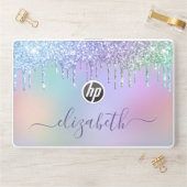 Rainbow Glitter Personalized HP Laptop Skin (Desk)