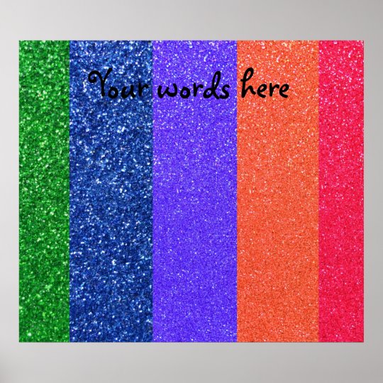 Rainbow glitter poster