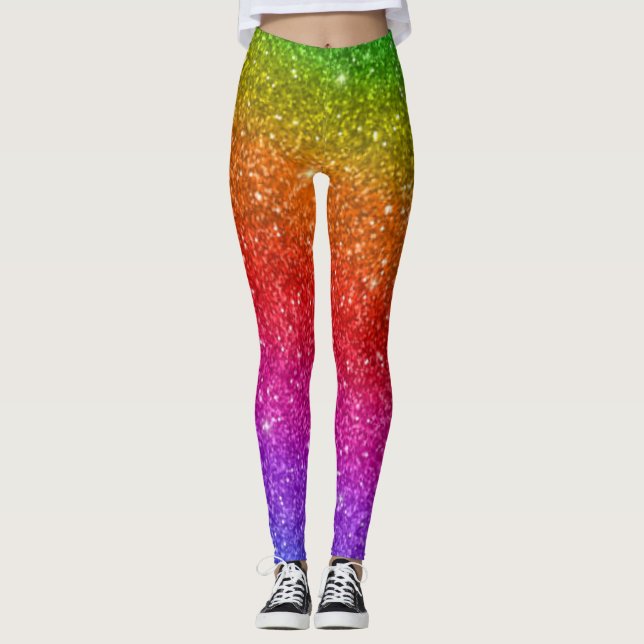 Rainbow Glitter Pride Leggings (Front)