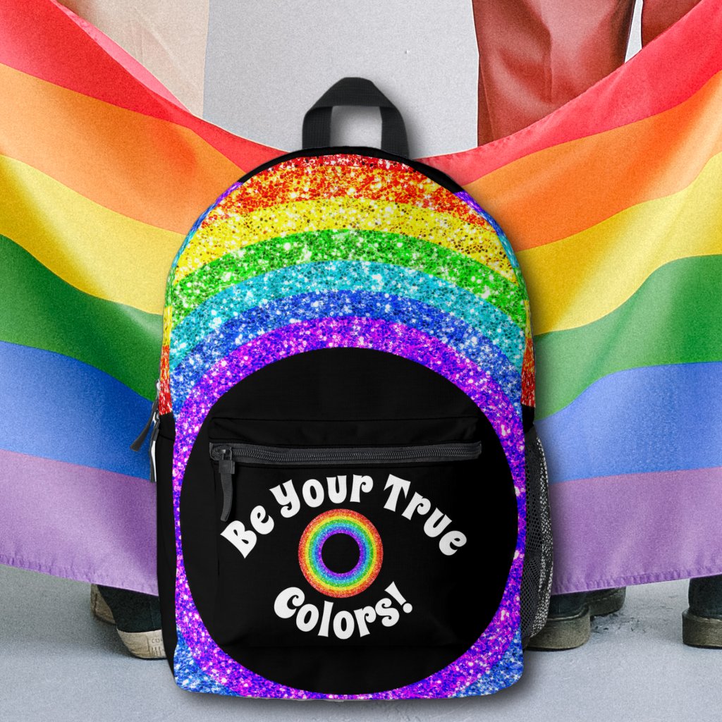 Rainbow Glitter Pride LGBT be your true colors