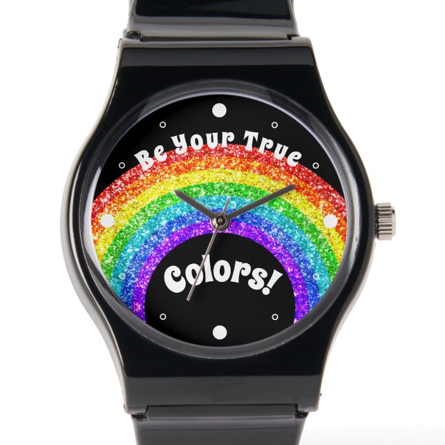 Rainbow Glitter Pride LGBT be your true colors Watch (Creator Uploaded)