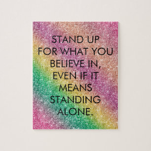 Rainbow Glitter Quote Jigsaw Puzzle