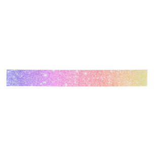 Rainbow Glitter Satin Ribbon