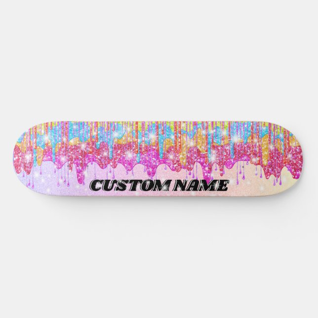 Rainbow glitter  skateboard (Horz)