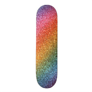 Rainbow glitter skateboard deck