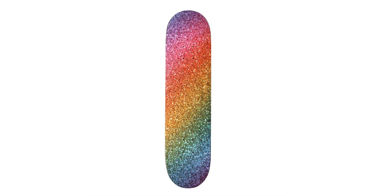 Rainbow glitter skateboard deck