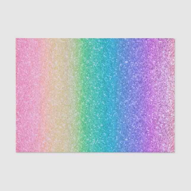 Rainbow Glitter Sparkle Pretty Birthday Party Tissue Paper (Front)