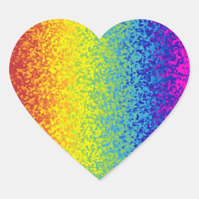Rainbow Glitter Sparkle Royal Artistic Luster Art Heart Sticker (Front)