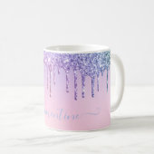 Rainbow glitter sparkle script modern girly script coffee mug (Front Right)