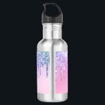 Rainbow glitter sparkle script modern girly script stainless steel water bottle<br><div class="desc">Rainbow glitter sparkle script modern girly personalised design, </div>