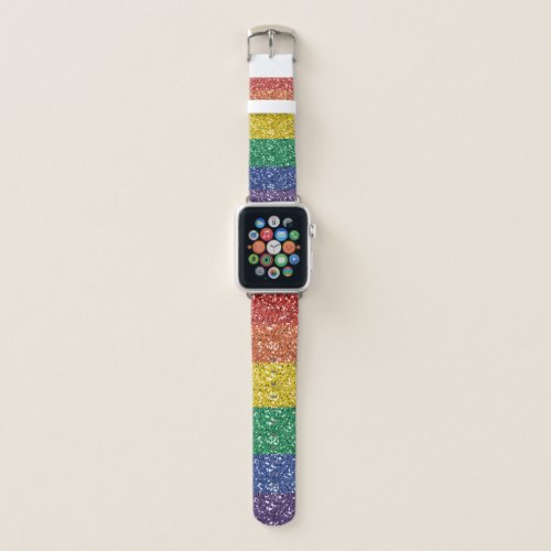 Rainbow Glitter Sparkle Sequin Look Pride Apple Watch Band