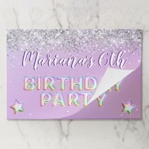 Rainbow Glitter Sparkles Birthday Party Placemat